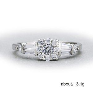 🎁 Refine Engagement Sun Flower Pure Zircon Rings for Women, EVGG1235